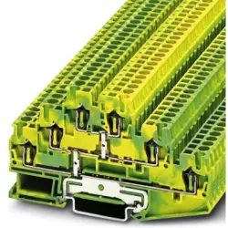Protective conductor terminal, spring balancer connection, 0.08-4.0 mm², 6 pole, 6 kV, yellow/green, 3036071