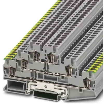 Protective conductor terminal, spring balancer connection, 0.08-4.0 mm², 6 pole, 22 A, 6 kV, gray, 3036097 - 1