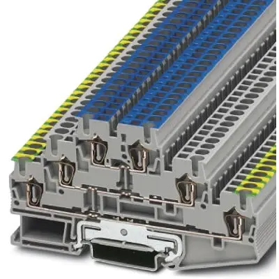 Protective conductor terminal, spring balancer connection, 0.08-4.0 mm², 6 pole, 22 A, 6 kV, gray, 3036084 - 1