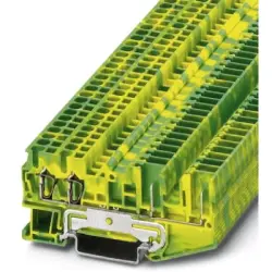 Protective conductor terminal, spring-cage/plug-in connection, 0.08-4.0 mm², 4 pole, 6 kV, yellow/green, 3040041