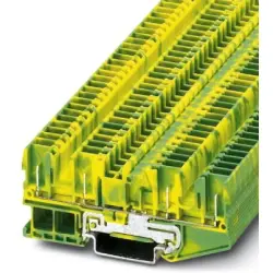 Protective conductor terminal, spring-cage/plug-in connection, 0.08-4.0 mm², 4 pole, 6 kV, yellow/green, 3042162