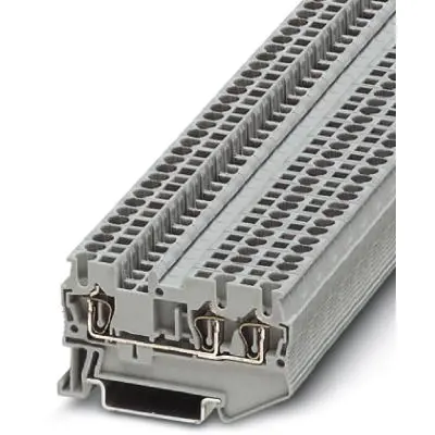 Through terminal block, spring balancer connection, 0.08-4.0 mm², 3 pole, 24 A, 8 kV, gray, 3031241 - 1