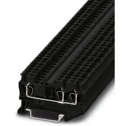 Through terminal block, spring balancer connection, 0.08-4.0 mm², 3 pole, 24 A, 8 kV, black, 3037342