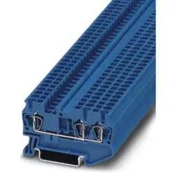 Through terminal block, spring balancer connection, 0.08-4.0 mm², 3 pole, 24 A, 8 kV, blue, 3031254