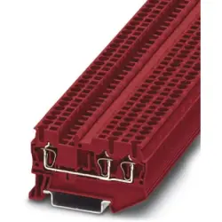 Through terminal block, spring balancer connection, 0.08-4.0 mm², 3 pole, 24 A, 8 kV, red, 3031995