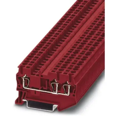 Through terminal block, spring balancer connection, 0.08-4.0 mm², 3 pole, 24 A, 8 kV, red, 3031995 - 1