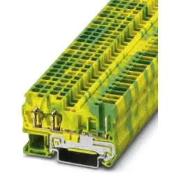 Protective conductor terminal, spring-cage/plug-in connection, 0.08-4.0 mm², 3 pole, 6 kV, yellow/green, 3042120