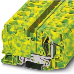 Protective conductor terminal, spring balancer connection, 2.5-35 mm², 2 pole, 125 A, 8 kV, yellow/green, 3036194