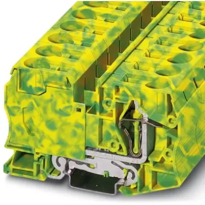 Protective conductor terminal, spring balancer connection, 2.5-35 mm², 2 pole, 125 A, 8 kV, yellow/green, 3036194 - 1