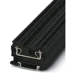 Through terminal block, spring balancer connection, 0.08-6.0 mm², 2 pole, 32 A, 8 kV, black, 3037180