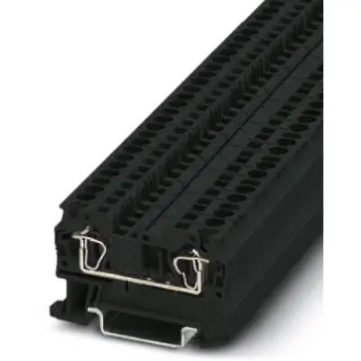 Through terminal block, spring balancer connection, 0.08-6.0 mm², 2 pole, 32 A, 8 kV, black, 3037180 - 1