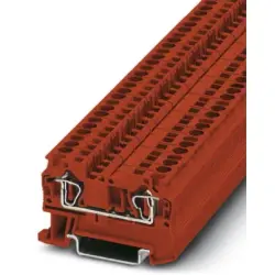 Through terminal block, spring balancer connection, 0.08-6.0 mm², 2 pole, 32 A, 8 kV, red, 3037151