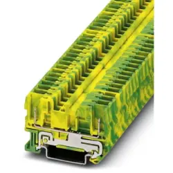 Protective conductor terminal, spring-cage/plug-in connection, 0.08-6.0 mm², 2 pole, 6 kV, yellow/green, 3042748