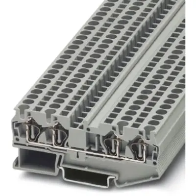 Through terminal block, spring balancer connection, 0.08-6.0 mm², 4 pole, 32 A, 8 kV, gray, 3031445 - 1