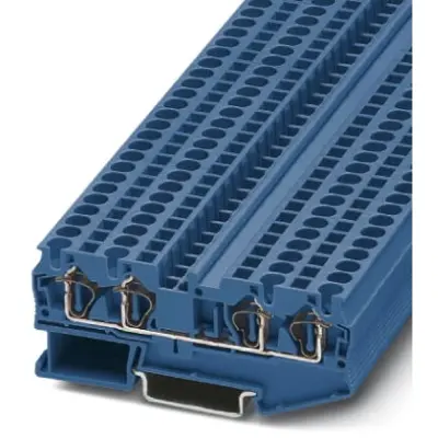 Through terminal block, spring balancer connection, 0.08-6.0 mm², 4 pole, 32 A, 8 kV, blue, 3031458 - 1