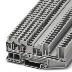 Through terminal block, spring-cage/plug-in connection, 0.08-6.0 mm², 4 pole, 32 A, 6 kV, gray, 3042845