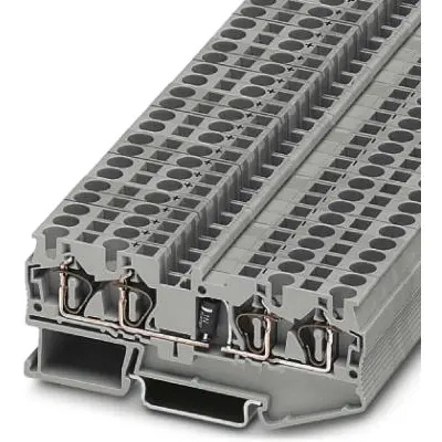 Component terminal block, spring balancer connection, 0.08-6.0 mm², 4 pole, 1.5 A, 8 kV, gray, 3037782 - 1