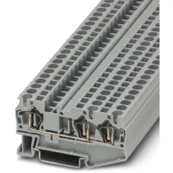 Through terminal block, spring balancer connection, 0.08-6.0 mm², 3 pole, 32 A, 8 kV, gray, 3031393