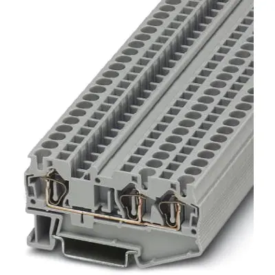Through terminal block, spring balancer connection, 0.08-6.0 mm², 3 pole, 32 A, 8 kV, gray, 3031393 - 1