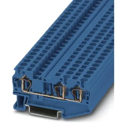 Through terminal block, spring balancer connection, 0.08-6.0 mm², 3 pole, 32 A, 8 kV, blue, 3031403 - 1