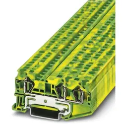 Protective conductor terminal, spring balancer connection, 0.08-6.0 mm², 3 pole, 8 kV, yellow/green, 3031416
