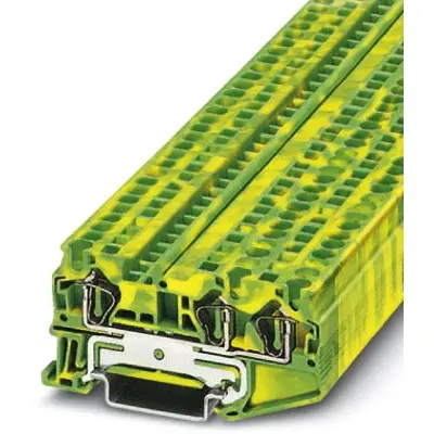 Protective conductor terminal, spring balancer connection, 0.08-6.0 mm², 3 pole, 8 kV, yellow/green, 3031416 - 1
