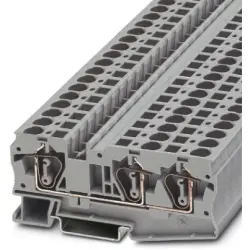 Through terminal block, spring balancer connection, 0.2-10 mm², 3 pole, 41 A, 8 kV, gray, 3036466