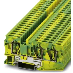 Protective conductor terminal, spring balancer connection, 0.2-10 mm², 3 pole, 8 kV, yellow/green, 3036482