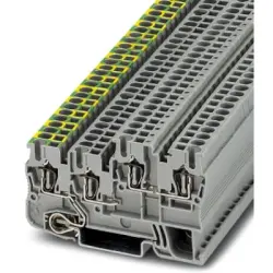 Protective conductor terminal, spring balancer connection, 0.08-4.0 mm², 4 pole, 18 A, 4 kV, gray, 3209044