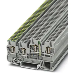 Protective conductor terminal, spring balancer connection, 0.08-4.0 mm², 4 pole, 18 A, 4 kV, gray, 3209141