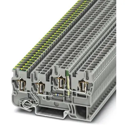 Protective conductor terminal, spring balancer connection, 0.08-4.0 mm², 4 pole, 18 A, 4 kV, gray, 3209141 - 1
