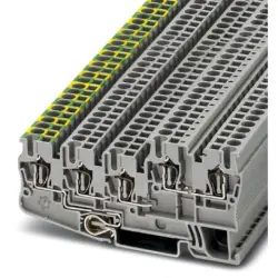 Protective conductor terminal, spring balancer connection, 0.08-4.0 mm², 5 pole, 18 A, 4 kV, gray, 3209060