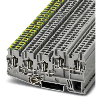 Protective conductor terminal, spring balancer connection, 0.08-4.0 mm², 5 pole, 18 A, 4 kV, gray, 3209060 - 1