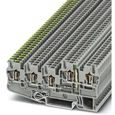 Protective conductor terminal, spring balancer connection, 0.08-4.0 mm², 5 pole, 18 A, 4 kV, gray, 3209183 - 1