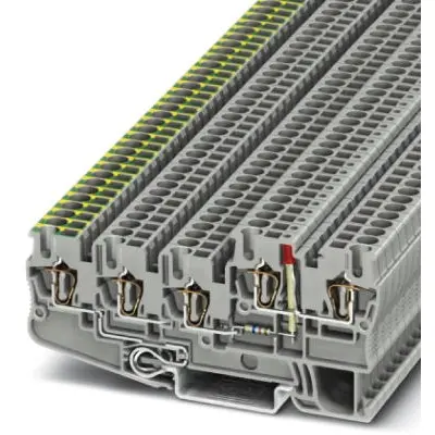 Protective conductor terminal, spring balancer connection, 0.08-4.0 mm², 5 pole, 18 A, 4 kV, gray, 3209170 - 1