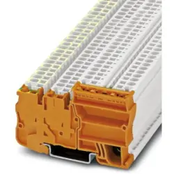 Protective conductor terminal, spring balancer connection, 0.08-4.0 mm², 4 pole, 30 A, 4 kV, orange, 3209086