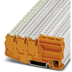Protective conductor terminal, spring balancer connection, 0.08-4.0 mm², 5 pole, 30 A, 4 kV, orange, 3209109