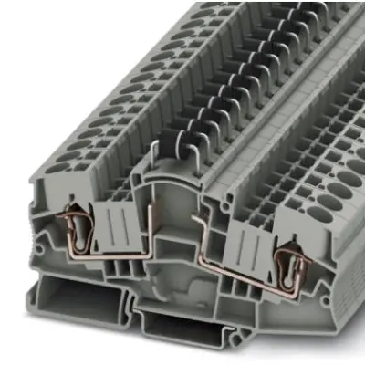 Component terminal block, spring balancer connection, 0.2-10 mm², 2 pole, 5 A, 8 kV, gray, 3035691 - 1
