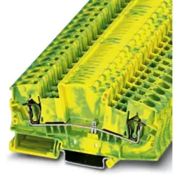 Protective conductor terminal, spring balancer connection, 0.2-10 mm², 2 pole, 6 kV, yellow/green, 3035726