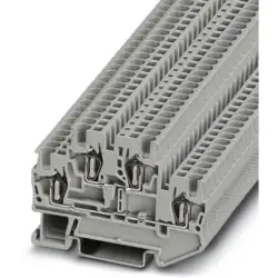Double-level spring-cage terminal, spring balancer connection, 0.08-1.5 mm², 4 pole, 17.5 A, 6 kV, gray, 3031157