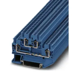 Double-level spring-cage terminal, spring balancer connection, 0.08-1.5 mm², 4 pole, 17.5 A, 6 kV, blue, 3031160