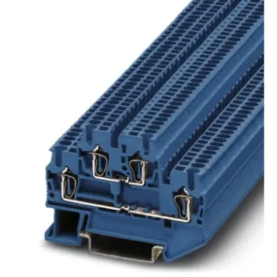 Double-level spring-cage terminal, spring balancer connection, 0.08-1.5 mm², 4 pole, 17.5 A, 6 kV, blue, 3031160 - 1