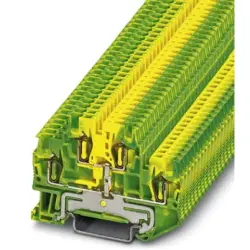 Protective conductor double level terminal, spring balancer connection, 0.08-1.5 mm², 4 pole, 6 kV, yellow/green, 3036013