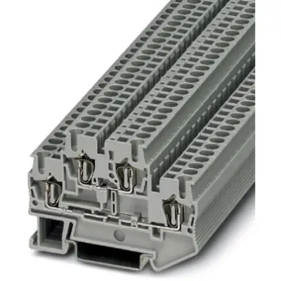 Double-level spring-cage terminal, spring balancer connection, 0.08-4.0 mm², 22 A, 6 kV, gray, 3031270 - 1