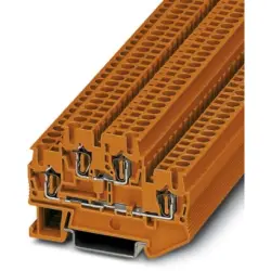Double-level spring-cage terminal, spring balancer connection, 0.08-4.0 mm², 22 A, 6 kV, orange, 3035373