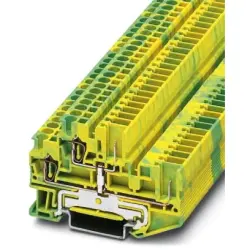 Protective conductor double level terminal, spring-cage/plug-in connection, 0.08-4.0 mm², 6 kV, yellow/green, 3040067