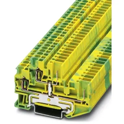 Protective conductor double level terminal, spring-cage/plug-in connection, 0.08-4.0 mm², 6 kV, yellow/green, 3040067 - 1