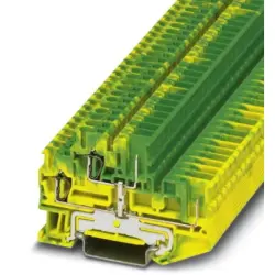 Protective conductor double level terminal, spring-cage/plug-in connection, 0.08-4.0 mm², 6 kV, green, 3040915