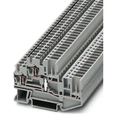 Double level terminal, spring-cage/plug-in connection, 0.08-4.0 mm², 22 A, 6 kV, gray, 3040070 - 1