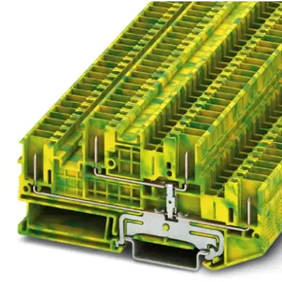 Protective conductor double level terminal, spring-cage/plug-in connection, 0.08-4.0 mm², 6 kV, yellow/green, 3061499 - 1